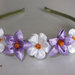 Cerchietto con fiori kanzashi fatti a mano "tanti fiori lilla e bianco "2