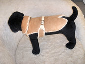 Montone ecologico per chihuahua, cuccioli o cagnolini di piccola taglia con bordo crochet a mano in lana