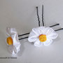 Fermaglii (Forcine) kanzashi "Margherite" fatti a mano