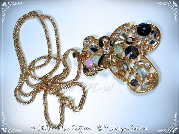 Collana #nuvola Condolo n zama e pendent n crstallo per questa