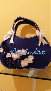 BORSA IN FELTRO COLORE BLU