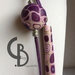 collana lunga viola, lilla, rosa e beige, murrine Klimt, perle tonde e a tubi, nastrino in alcantara, fermaperle filo argento, chiusura elegante