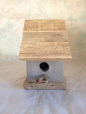 casetta per uccelli in legno -GRIGIA -