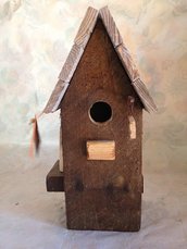 casetta per uccelli in legno -NOCE -