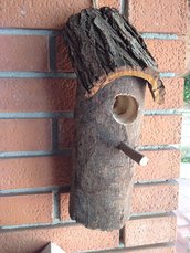casetta per uccelli in legno - TRONCO -