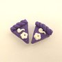 UN CIONDOLO - fetta di torta VIOLA con FIORELLINO- fimo  per orecchini - braccialetti - collane - charms