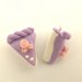 UN CIONDOLO - fetta di torta LILLA e BOCCIOLI di ROSA- fimo  per orecchini - braccialetti - collane - charms