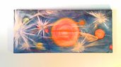 Sistema solare dipinto su tela 40x90cm