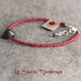 Bracciale semirigido rosso con conchiglia - B.15.2016