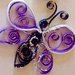 Magnete frigo, farfalla viola handmade