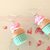 FIMO - PAIO DI ORECCHINI con CUP CAKES con ROSA colore VERDE idea regalo 