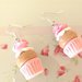  FIMO - PAIO DI ORECCHINI con CUP CAKES con ROSA coloreROSA idea regalo 