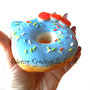 Portachiavi  Squishy donut gatto con fiocco dolci con glassa - panna e fragole