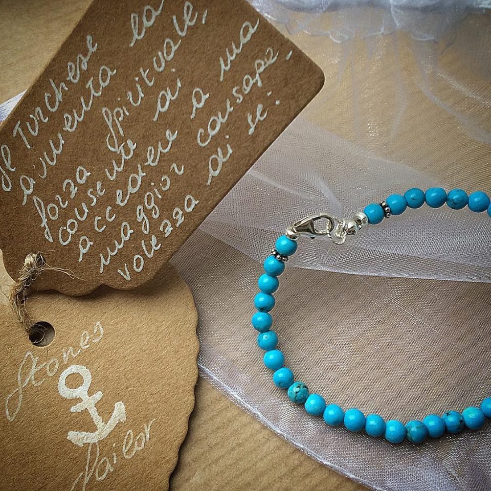 BRACCIALE GIOIELLI LARIMAR & Onice Nero Pietra Preziosa Argento Fatto - Foto 4