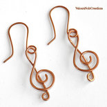 Orecchini note musicali chiave di violino wire musica