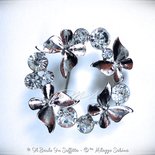 Spilla Vintage 3 Farfalle Con Cristalli E Strass – Blu, Donna, Gioiello Festa