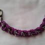 Braccialetto in catena intrecciata con tecnica chainmail - viola e grigio scuro