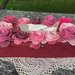 Scatola di feltro porta box per fazzoletti di carta rettangolare, bordò con fiori sul rosa