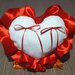 Cuscino fedi cuore cuscinetto portafedi volant raso da ricamare tela aida matrimonio