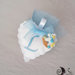 Bomboniera battesimo per bimbo portaconfetti cuore in tessuto bianco, cavallo a dondolo e lettera personalizzabile