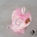 Bomboniera battesimo per bimba portaconfetti cuore in tessuto rosa, orsetto e lettera personalizzabile