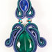 Orecchini pendendi eleganti in soutache con pietra verde fatti a mano - MARINE