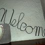 Scritta "Welcome"  in  fil di ferro,  da parete, ferro cotto nero,decorazione casa country shabby