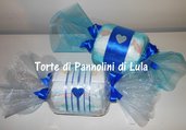 Torta di Pannolini Pampers Caramella + CALZINI- idea regalo, originale ed utile, per nascite battesimi