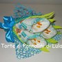 Torta di Pannolini Pampers Bouquet mazzo di Fiori + BAVAGLINO- idea regalo, originale ed utile, per nascite battesimi