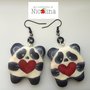 Orecchini panda con cuore