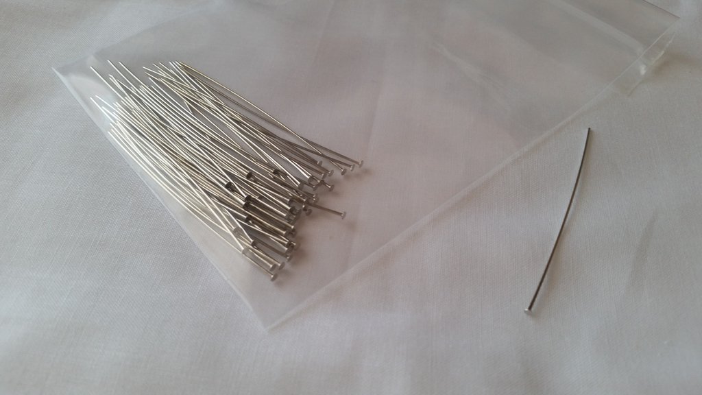 200 Chiodini Ochiello In Ottone Argentato Per Bigiotteria Fai Da Te - 30x0.7mm Con Foro 2mm - Foto 4