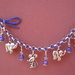Bracciale catena + nastro camoscio viola con pendenti in argento tibetano