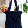 Borsa handmade nera in fettuccia