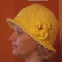 NWT Yellow Cloche Hat with Flower