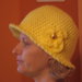 NWT Yellow Cloche Hat with Flower
