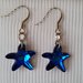 Orecchini pendenti con cristallo sw a forma di stella marina color bermuda blue