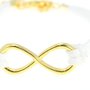 BRACCIALE INFINITO SIMILPELLE BIANCO SPERANZA SIMBOLO INFINITO DORATO PER SEMPRE