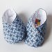 scarpine bebè cotone  con fantasia con intrecci grigio azzurro