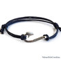 Bracciale uomo amo da pesca cordino blu navy