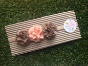 Fascia elastica a 3 fiori stile pom pom per capelli by Little Rose Handmade