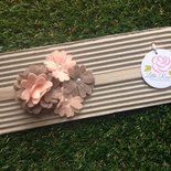 Fascia Per Capelli Neonata Con Grande Fiore Rosso | Morbida Elastica In Chiffon Per Battesimo E Feste | Accessorio Bebè Principessa - 3