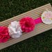 Fascia elastica a 3 fiori stile pom pom per capelli by Little Rose Handmade