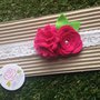 Fascia elastica in pizzo con fiore e rosellina by Little Rose Handmade