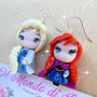 Orecchini Elsa e Anna Frozen in Fimo