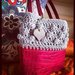 Borsa crochet grigio e rosa