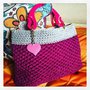 Borsa crochet fucsia e grigia