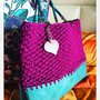 Borsa crochet fucsia e verde acqua