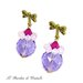 Orecchini con perni libellula mezzi cristalli lilla e Swarovski rosa opale fatti a mano - Surfinia
