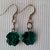 Orecchini pendenti con cristallo sw a forma di quadrifoglio (clover bead) color emerald