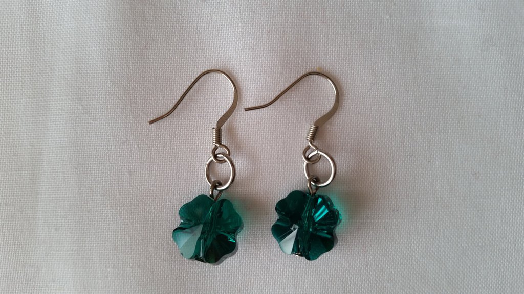 Orecchini In Agata Verde, Smeraldo E Zaffiro In Argento Sterling 925 10